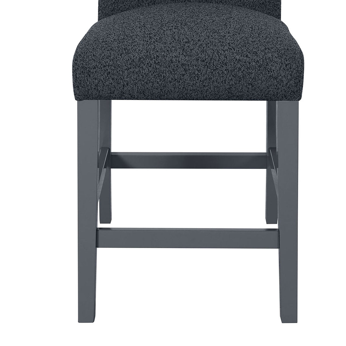 Bar Stools Set of 2 with Cushioned Seat and Slat Back - Dark Gray