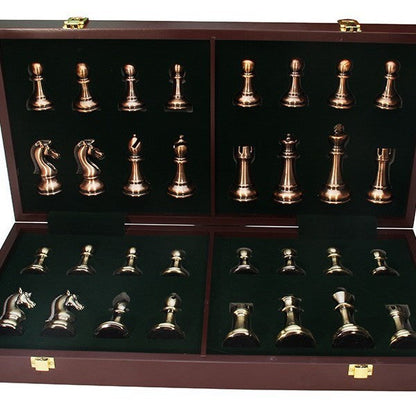 Large-sized Metal Chess Set With Acrylic Pieces