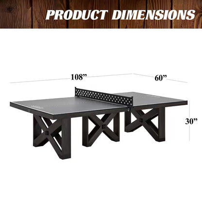 9 Ft. Fremont Indoor Ping Pong Tennis Table, Official Size Furniture Quality with Metal Net and Storage Drawer