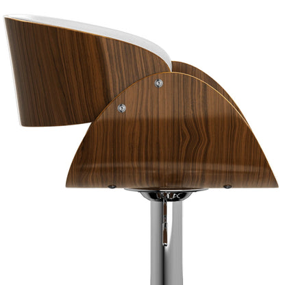 Mid Century Modern Adjustable Swivel Bar Stool with Bentwood Frame - Black, Light Blue, Dark Gray, White