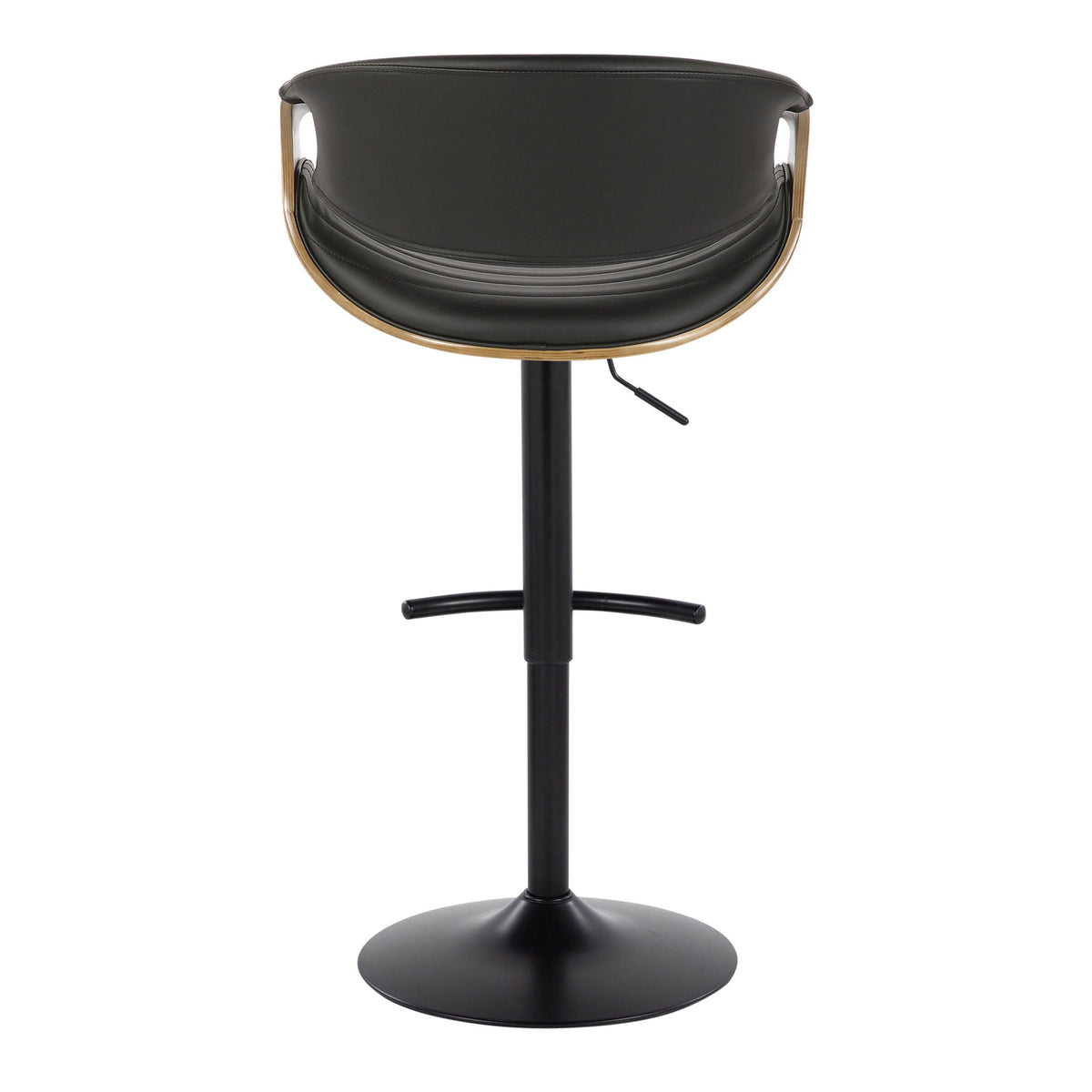 Symphony Mid Century Modern Adjustable Barstool Set with Swivel and T Footrest - Black, Beige, Pearl Silver