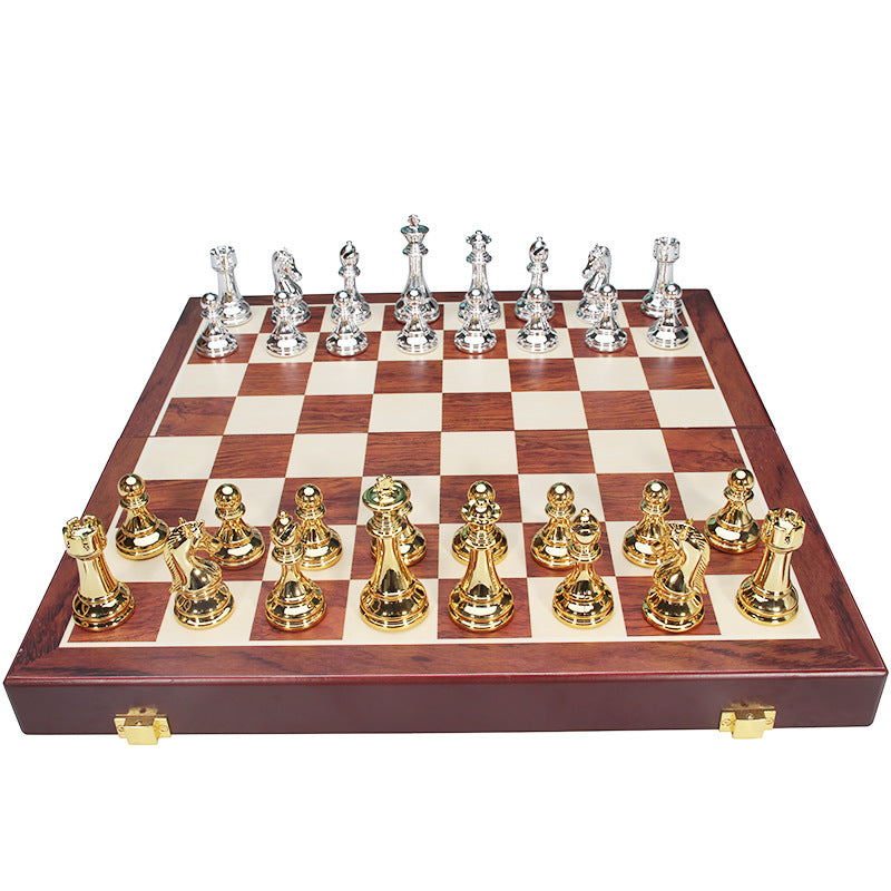 Large-sized Metal Chess Set With Acrylic Pieces
