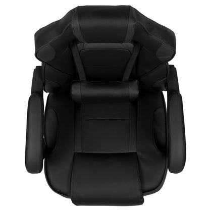 Black Ergonomic Gaming Chair -Recline Back/Arms, Footrest, Massaging Lumbar