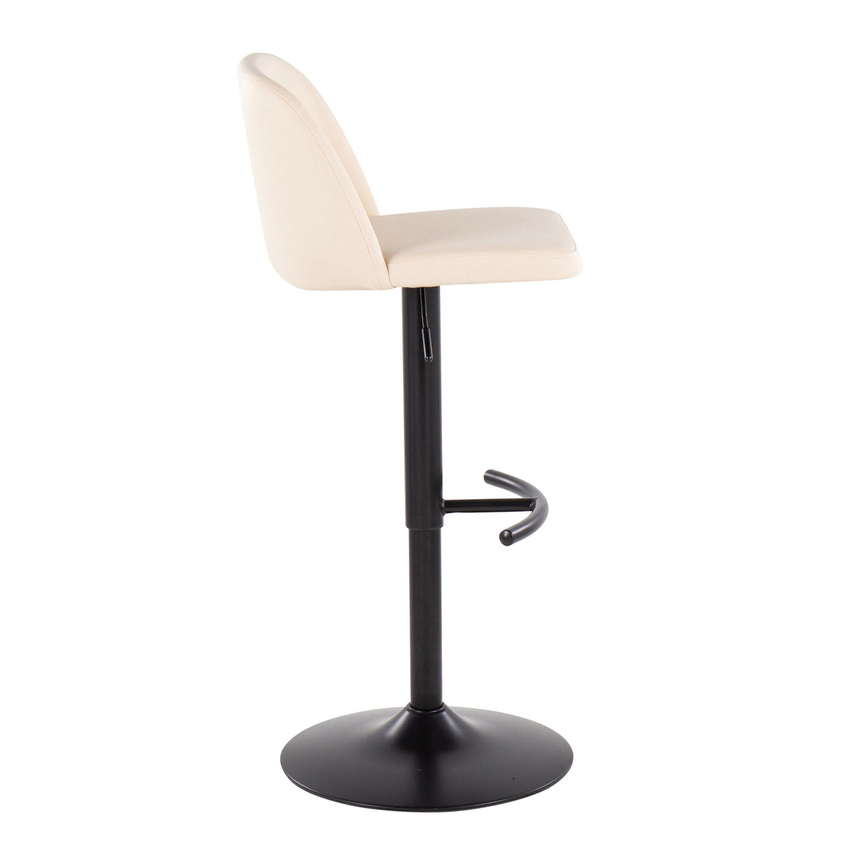 Contemporary Adjustable Bar Stool Set with Rounded T Footrest - Multiple Colors