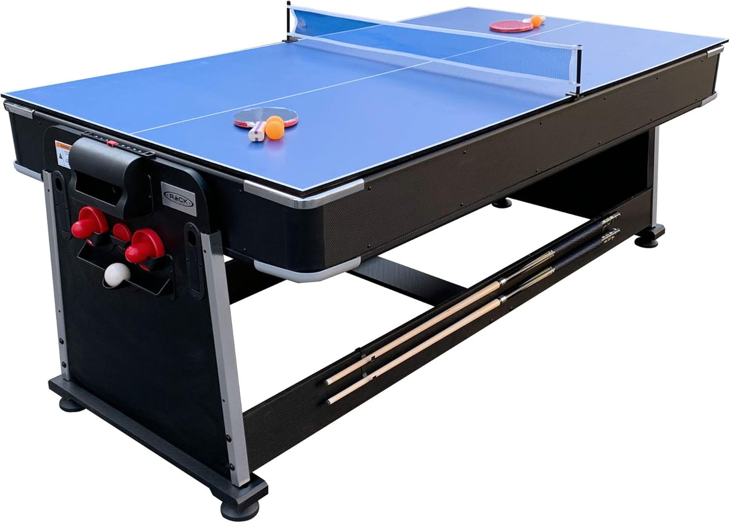Triad 7-Foot 3-In-1 Multi-Game Swivel Table - Billiards/Pool, Table Tennis & Air Hockey