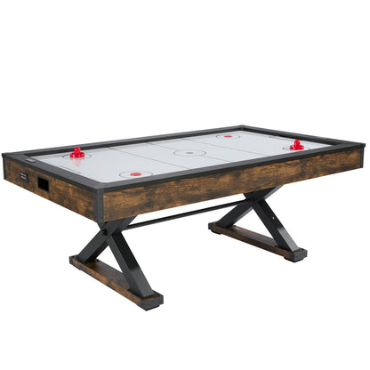 84" Rustic Arcade Air Hockey Table with Electronic Scoring & Iron X-Legs