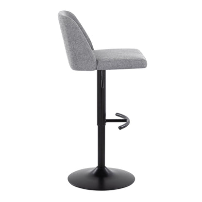Contemporary Adjustable Bar Stool Set with Rounded T Footrest - Multiple Colors