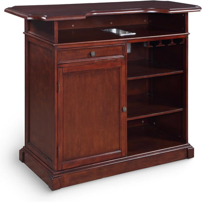 Ridgeline 60-In Hardwood Home Bar with Storage - Mahogany Finish