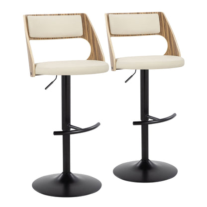 Cecina Contemporary Adjustable Barstool with Swivel - Set of 2