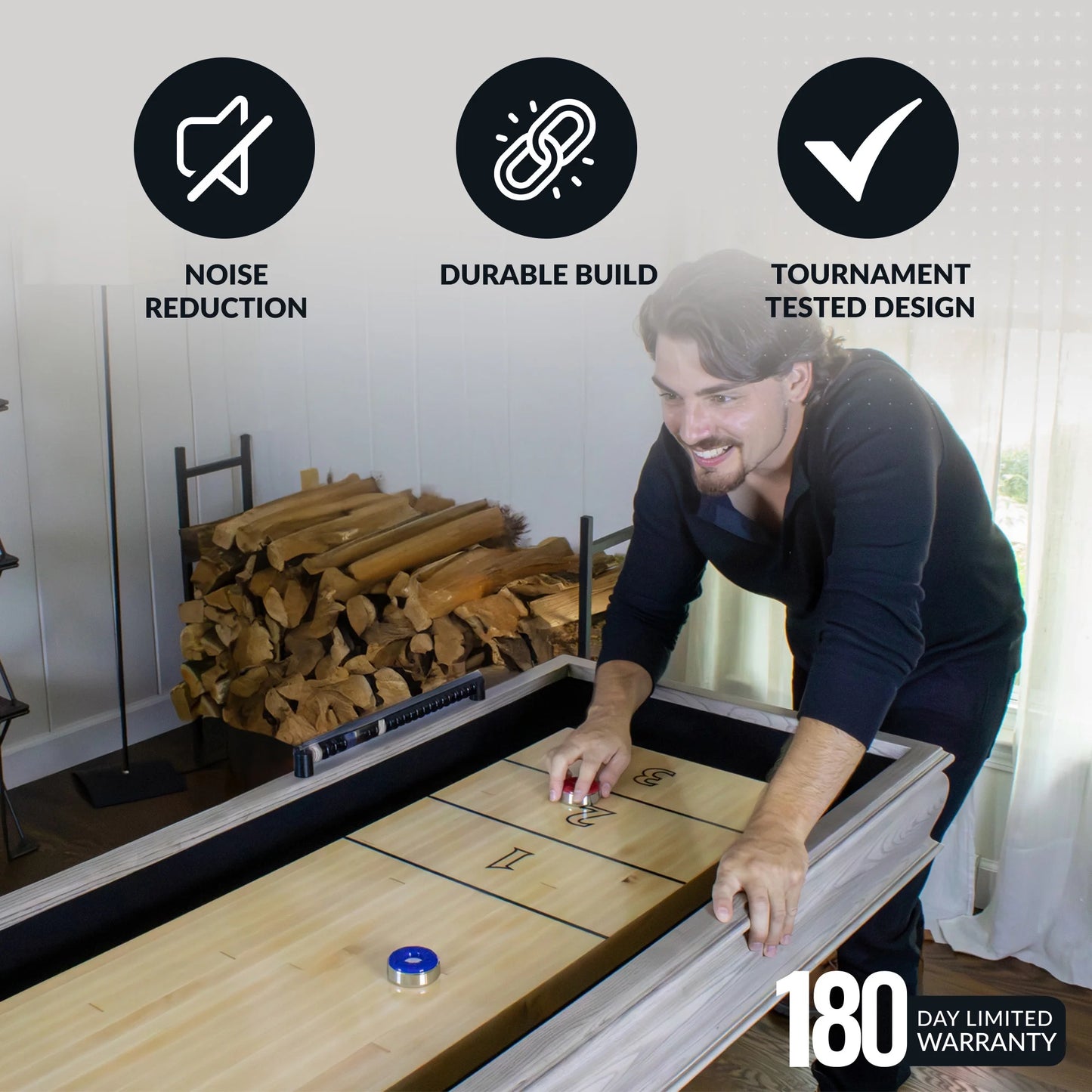 Montecito 12-Ft Shuffleboard Table - Driftwood