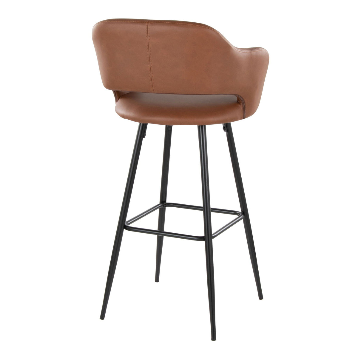 Contemporary Fixed Height Barstool Set of 2 with Square Footrest - Multiple Colors