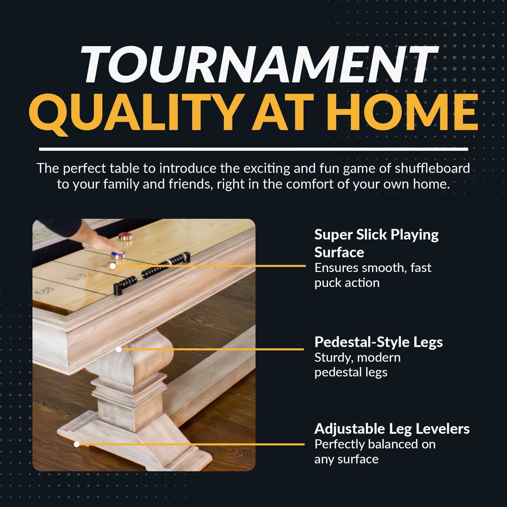 Montecito 12-Ft Shuffleboard Table - Driftwood