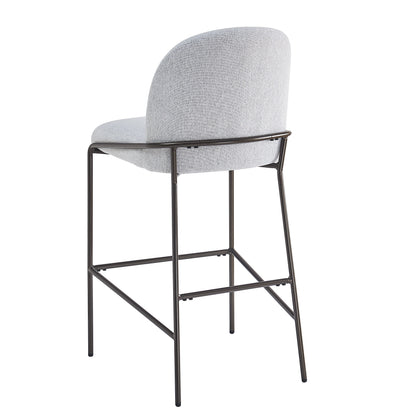 Galen Indoor Metal Upholstered Barstool with Contoured Backrest - Antique Bronze