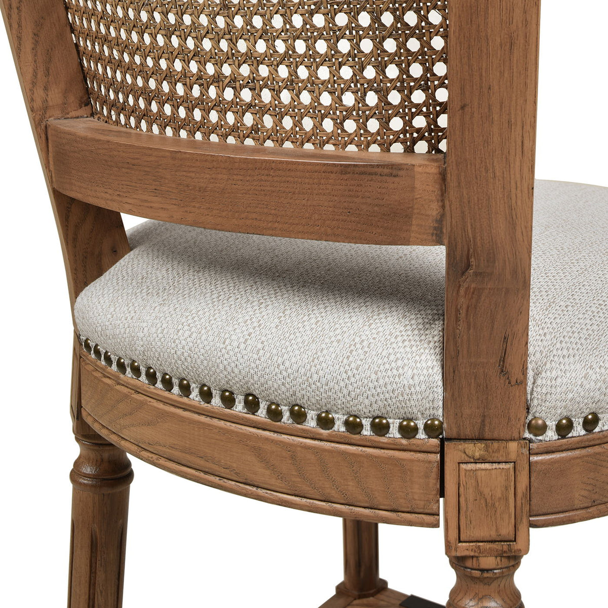 Rattan Wicker High Back Counter Bar Stool with Oak Frame - Gray or Dark Brown