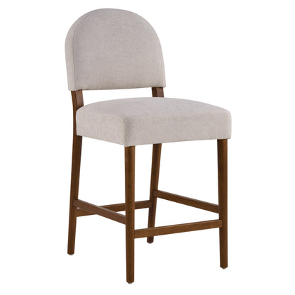 26-Inch Seat Height Bar Stool with Light Gray Fabric - Light Gray