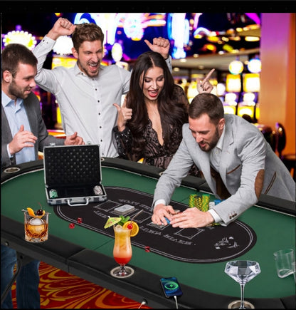 Professional 10-Player Foldable Poker Table