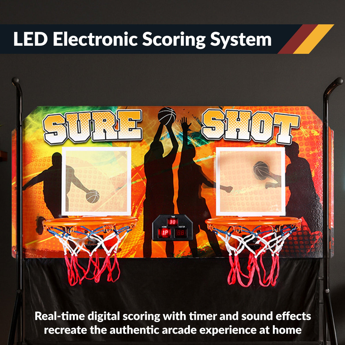 Hathaway Sure Shot 81-in Dual Basketball Arcade Game with LED Scoring