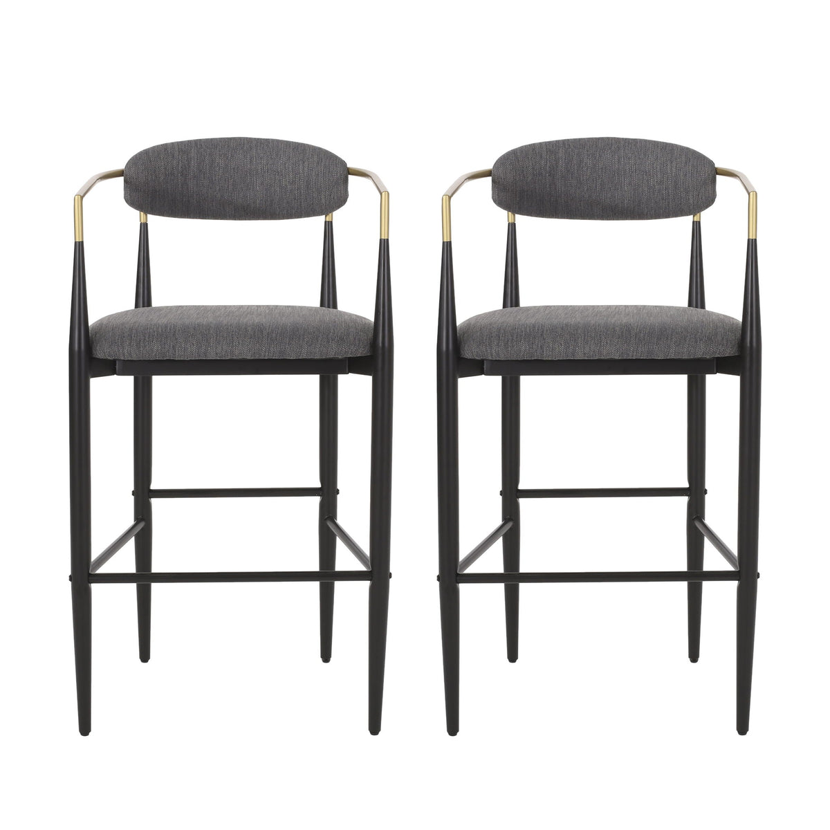 Upholstered Bar Stools With Backs For Kitchen Island (Set of 2)