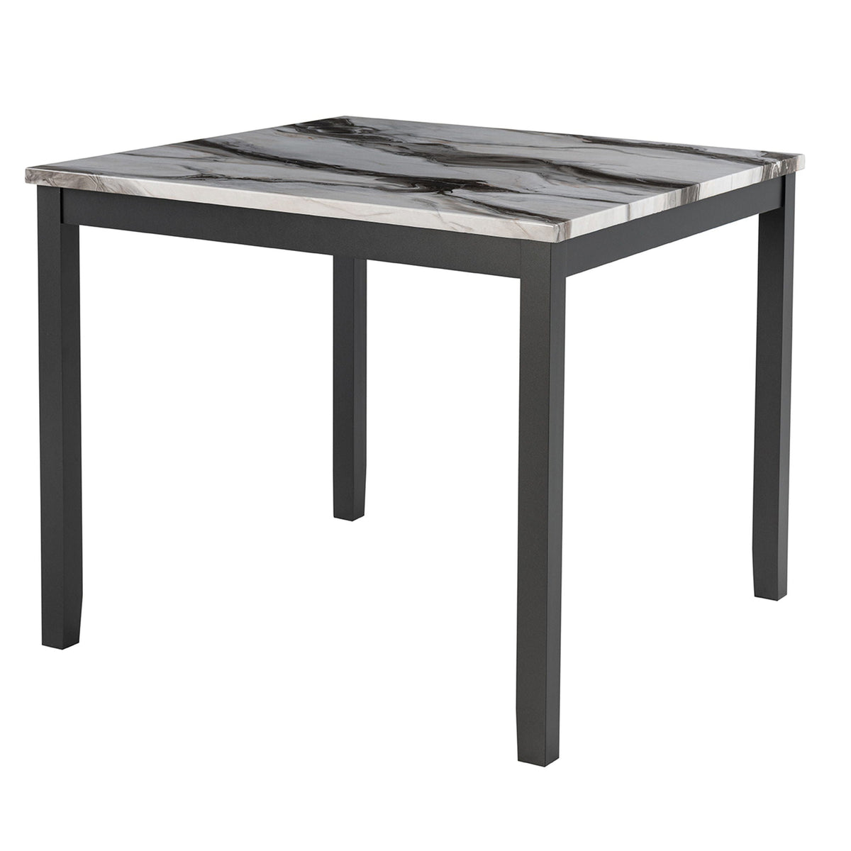 Espresso Bar Table And 4 Bar Stools Set with Velvet-Like Upholstery - Espresso / White