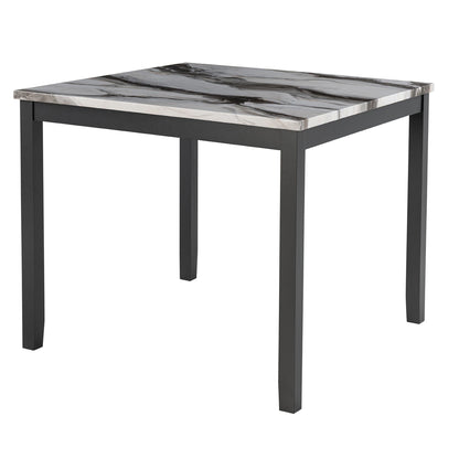 Espresso Bar Table And 4 Bar Stools Set with Velvet-Like Upholstery - Espresso / White