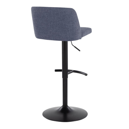 Contemporary Adjustable Bar Stool Set with Rounded T Footrest - Multiple Colors