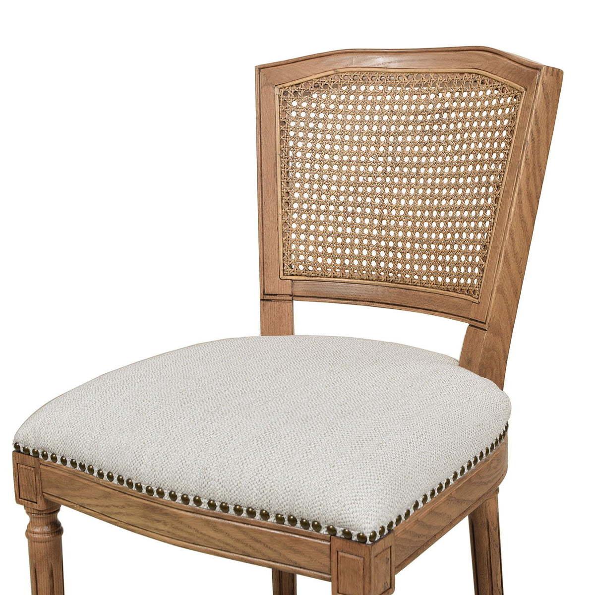 Rattan Wicker High Back Counter Bar Stool with Oak Frame - Gray or Dark Brown