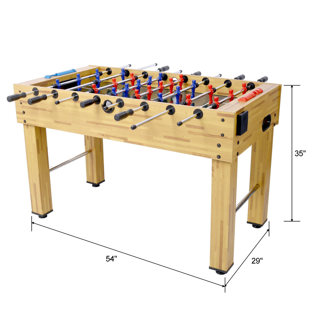Hurricane Foosball Table with Steel and Wood Construction - Yellow, Black, or Light Brown