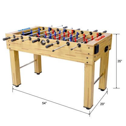 Hurricane Foosball Table with Steel and Wood Construction - Yellow, Black, or Light Brown