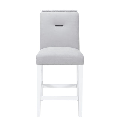 Gray Bar Stool Set of 2 with Padded Seat - Ariya