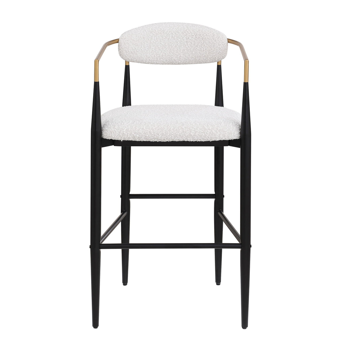 Upholstered Bar Stools with Backs for Kitchen Island - Set of 2 - Beige
