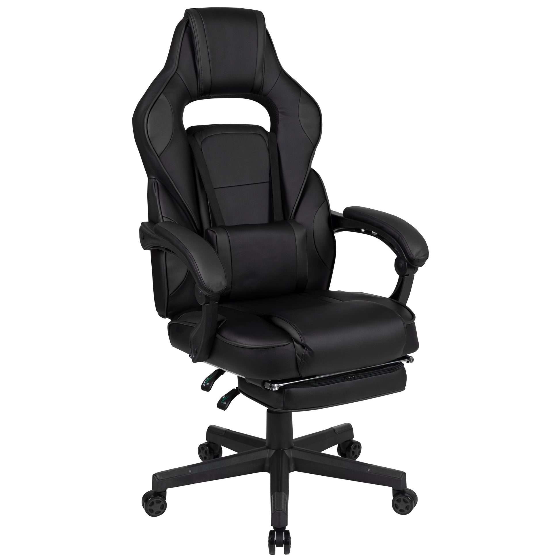 Black Ergonomic Gaming Chair -Recline Back/Arms, Footrest, Massaging Lumbar