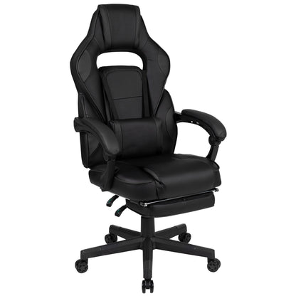 Black Ergonomic Gaming Chair -Recline Back/Arms, Footrest, Massaging Lumbar