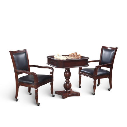 Hathaway Fortress 28-in Chess 3-in-1 Pedestal Game Table Set with Chairs