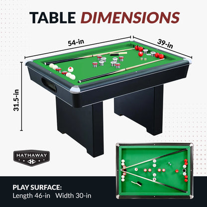 Renegade Slate Bumper Pool Table, 54-In, Green