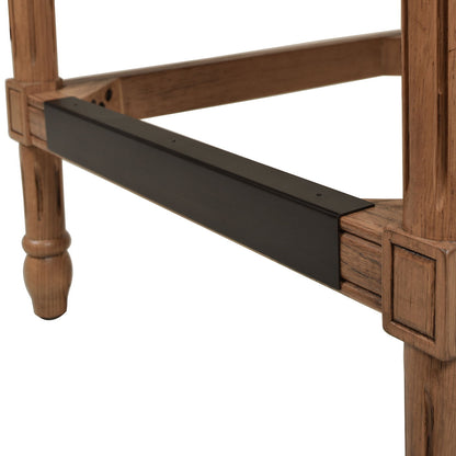 Rattan Wicker High Back Counter Bar Stool with Oak Frame - Gray or Dark Brown