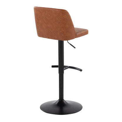 Contemporary Adjustable Bar Stool Set with Rounded T Footrest - Multiple Colors