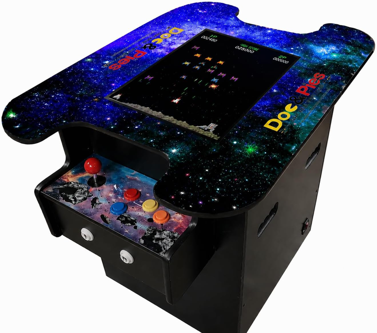 60-Game Full-Size Cocktail Arcade Machine – Dual Player Retro Arcade Table with LCD Screen, Joysticks, and Buttons – Classic Arcade Cabinet for Home or Game Room Use