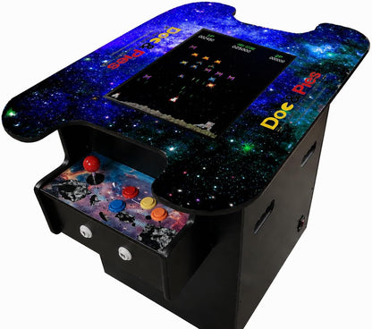 60-Game Full-Size Cocktail Arcade Machine – Dual Player Retro Arcade Table with LCD Screen, Joysticks, and Buttons – Classic Arcade Cabinet for Home or Game Room Use