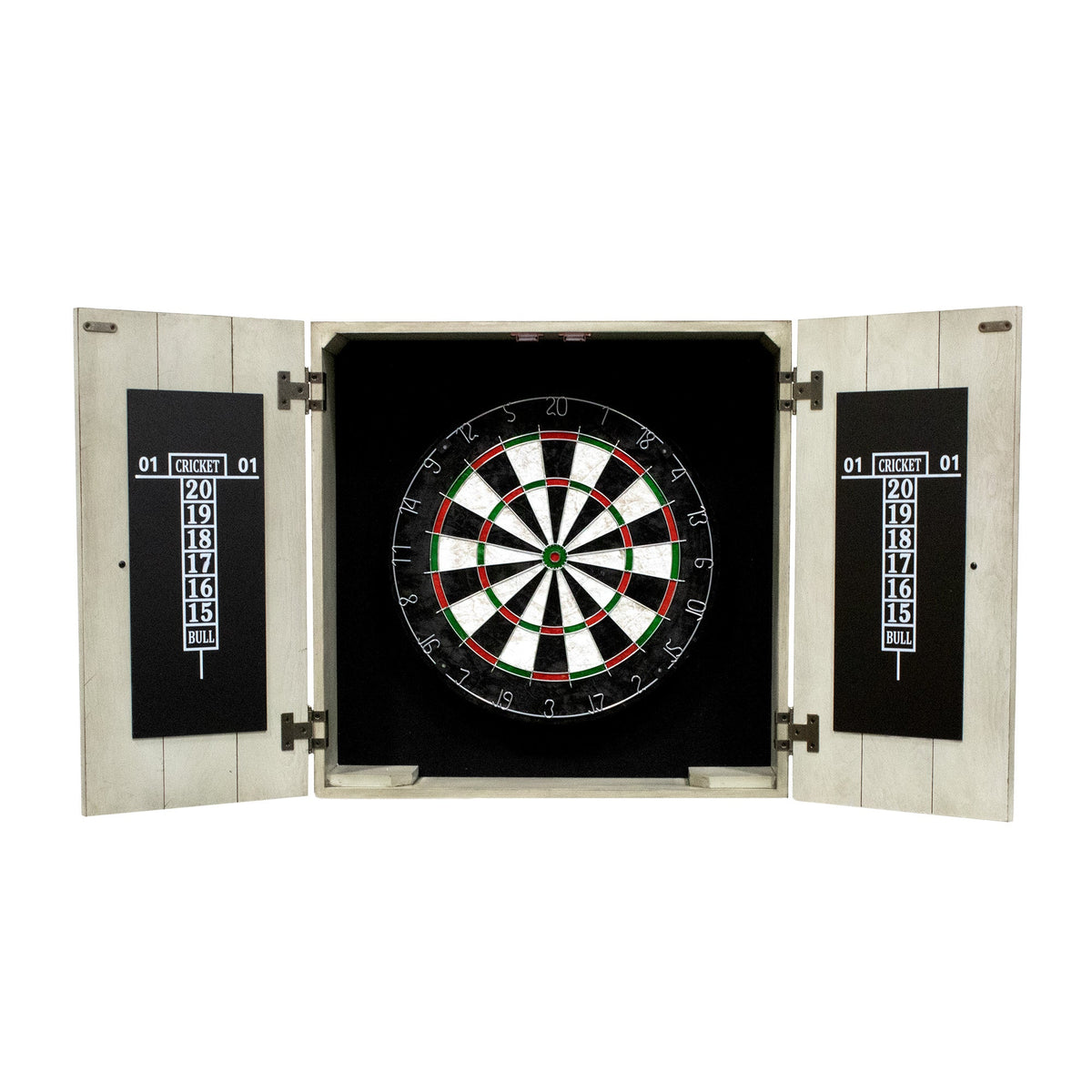 Hathaway Drifter Bristle Dartboard and Cabinet Set - Rustic Gray