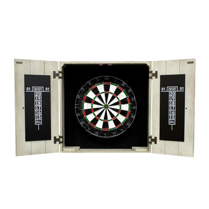 Hathaway Drifter Bristle Dartboard and Cabinet Set - Rustic Gray
