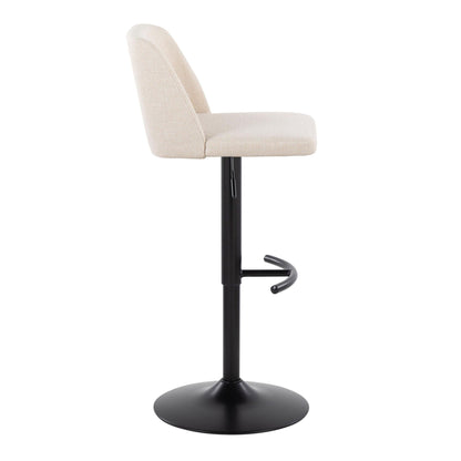 Contemporary Adjustable Bar Stool Set with Rounded T Footrest - Multiple Colors