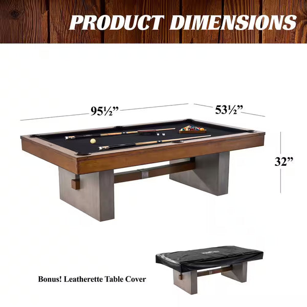 Premium 8 Ft. Slate-Tech Urban Billiard Table with Accessories