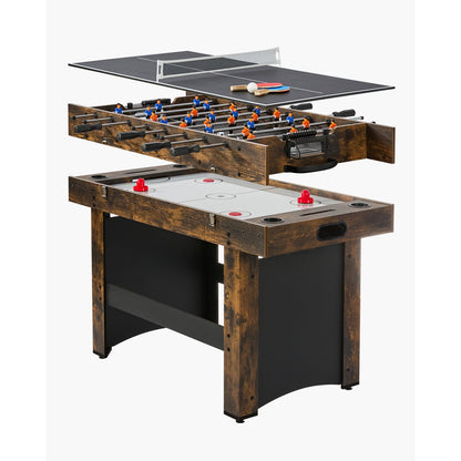 54" 3-in-1 Air Hockey Table with Foosball and Ping Pong