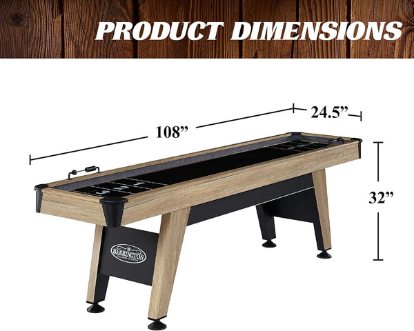 Barrington 9-Foot Shuffleboard Table (Modern Industrial Edition)