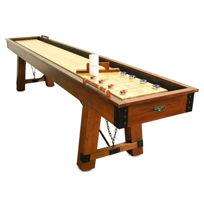 Hathaway Cheyenne 12-ft Shuffleboard Table - Rustic Oak Finish