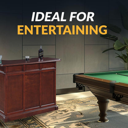 Ridgeline 60-In Hardwood Home Bar with Storage - Mahogany Finish