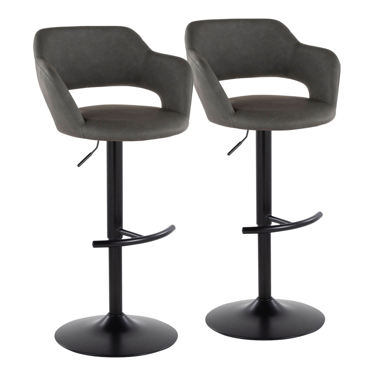 Margarite - Contemporary Adjustable Barstool With Swivel (Set of 2)