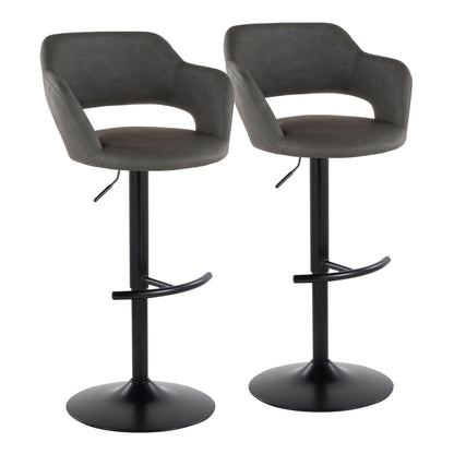 Margarite - Contemporary Adjustable Barstool With Swivel (Set of 2)