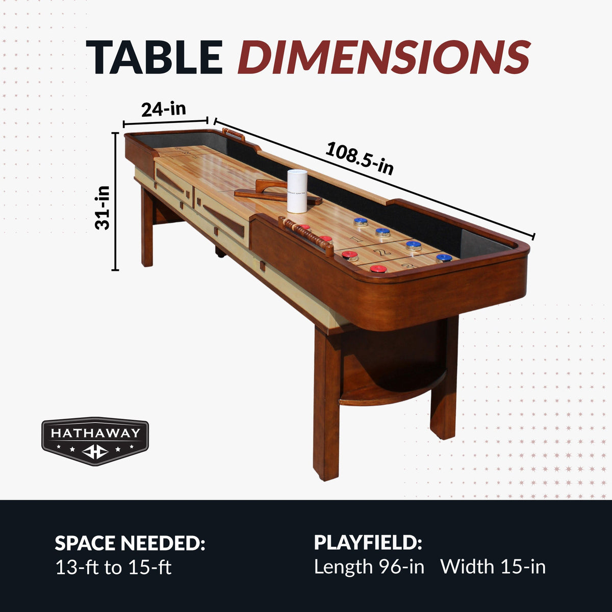 Hathaway Merlot Shuffleboard Table