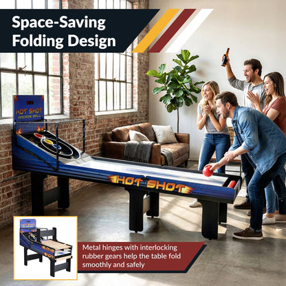 Hathaway Hot Shot 8-ft Roll Hop and Score Arcade Game Table with LED Scoring
